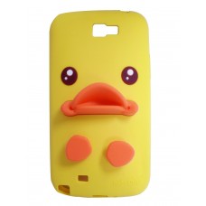 Samsung Galaxy Note 2 - 3D Yellow Duck Silicone Soft Stand Phone Cover Case